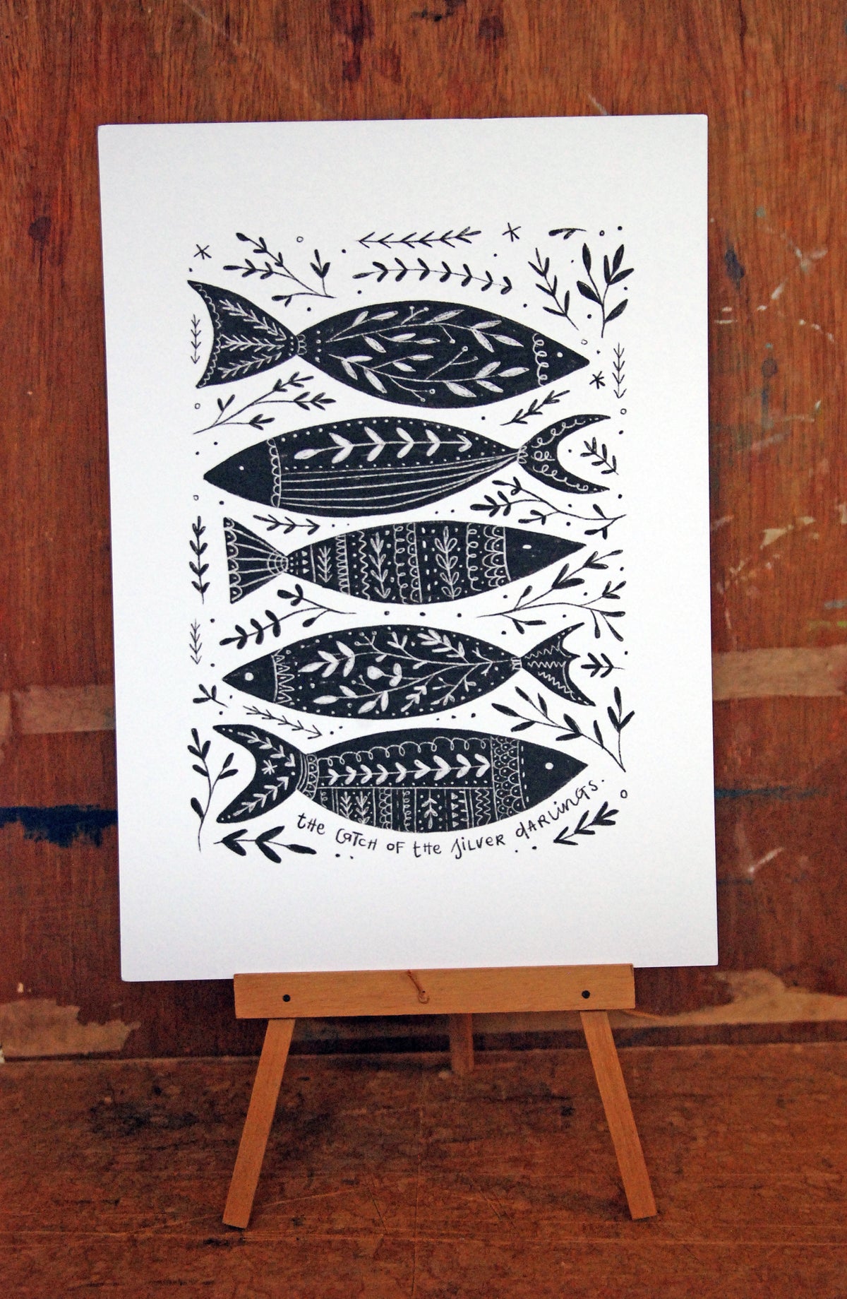 The Catch of the Silver Darlings Black and White Illustration