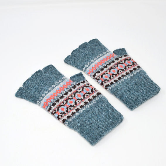 Lichen Blue Half Finger Gloves