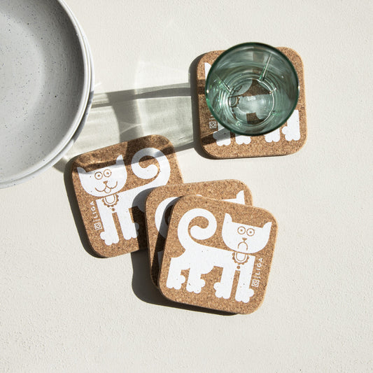 Hornsea Happy Cat Sad Cat coasters