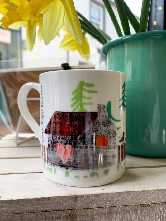 Log Cabin in the Woods Bone China Mug