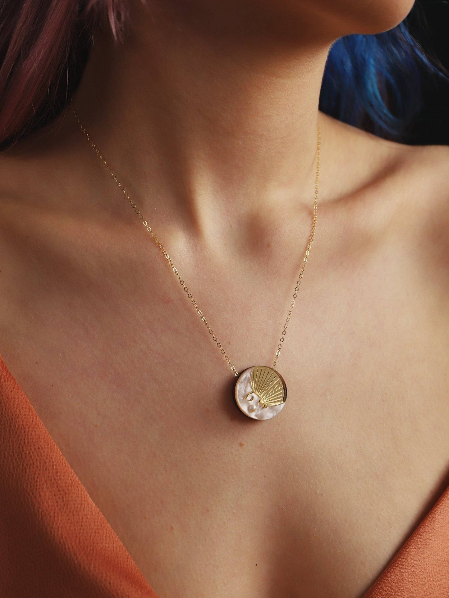 Moon Necklace in Gold