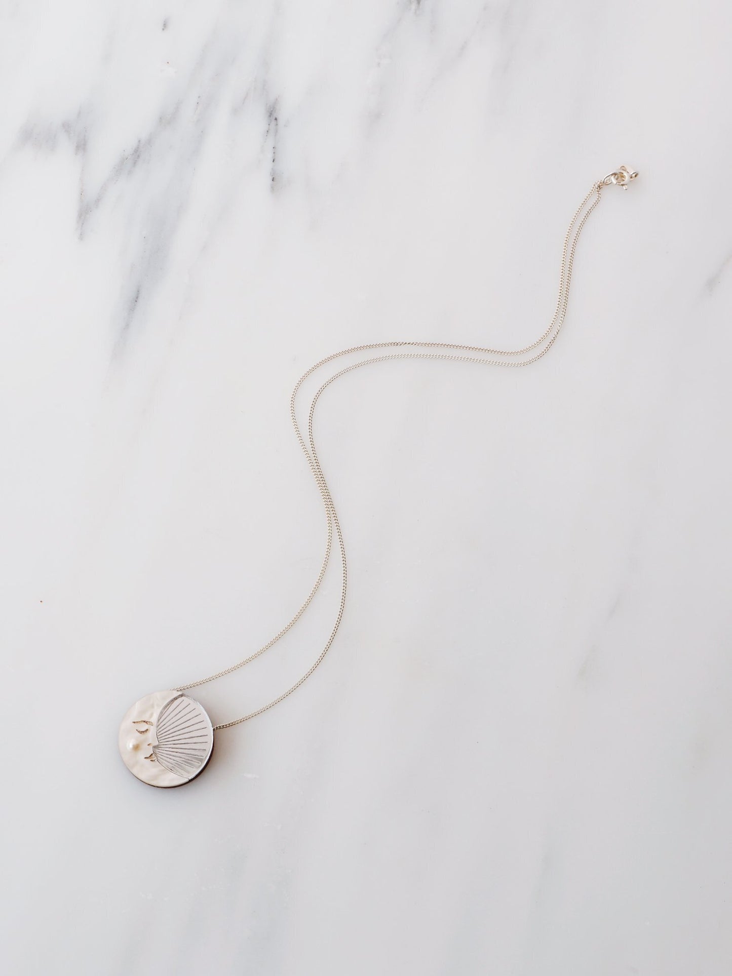Moon Necklace in Silver