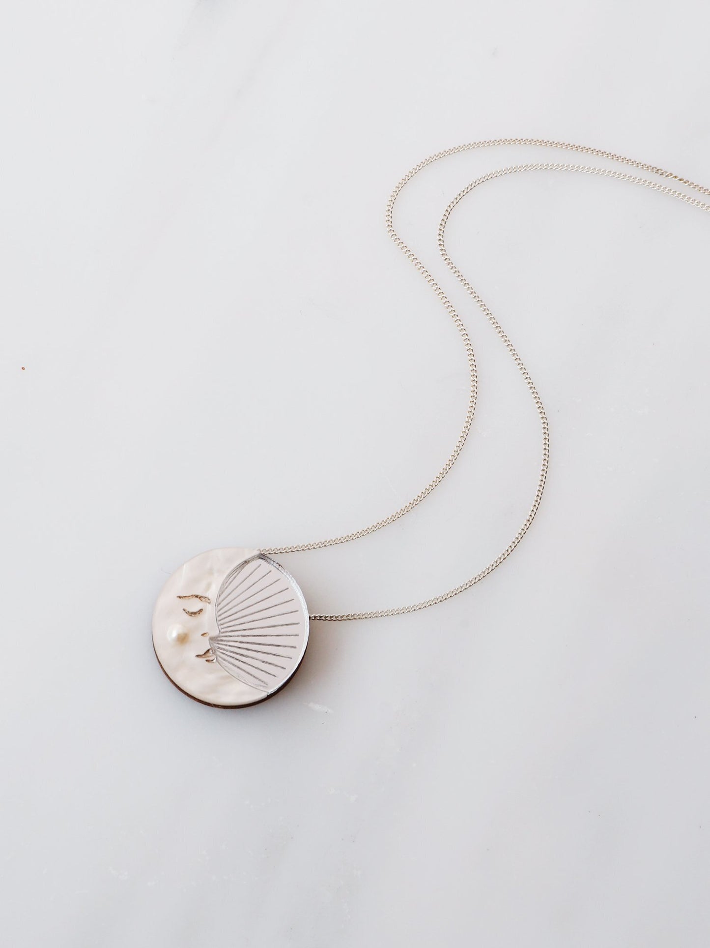Moon Necklace in Silver