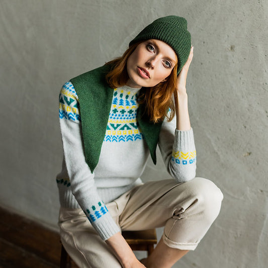 Moss Green Lambswool Neckerchief