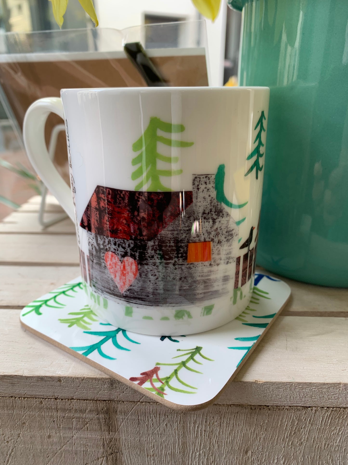 Log Cabin in the Woods Bone China Mug