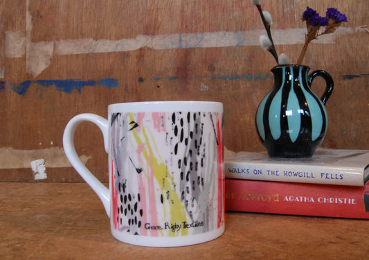 Colourful Mark Making Bone China Mug