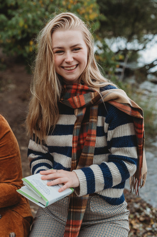 Lambswool Scarf in Stewart Dress Antique Tartan