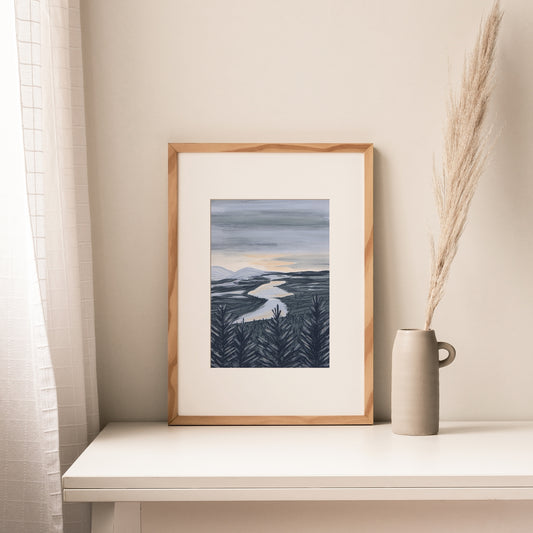 Forest and Mountains - A4 Art Print