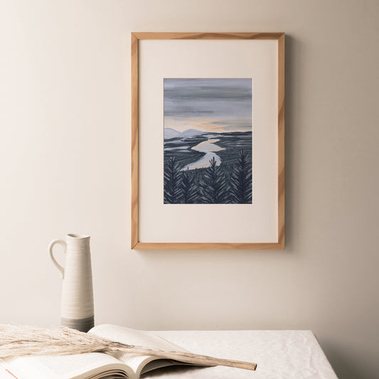 Forest and Mountains - A4 Art Print