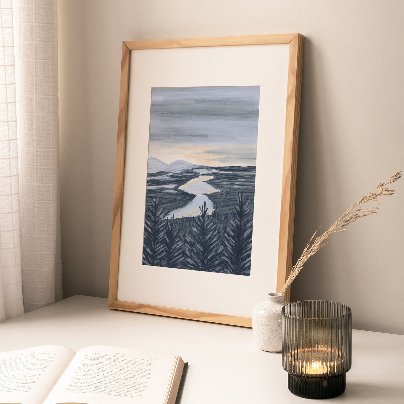 Forest and Mountains - A4 Art Print