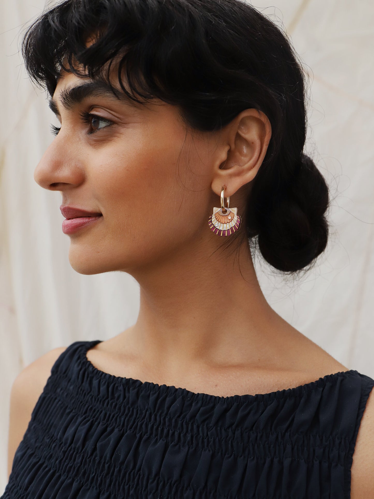 Scallop Shell Hoop Earrings