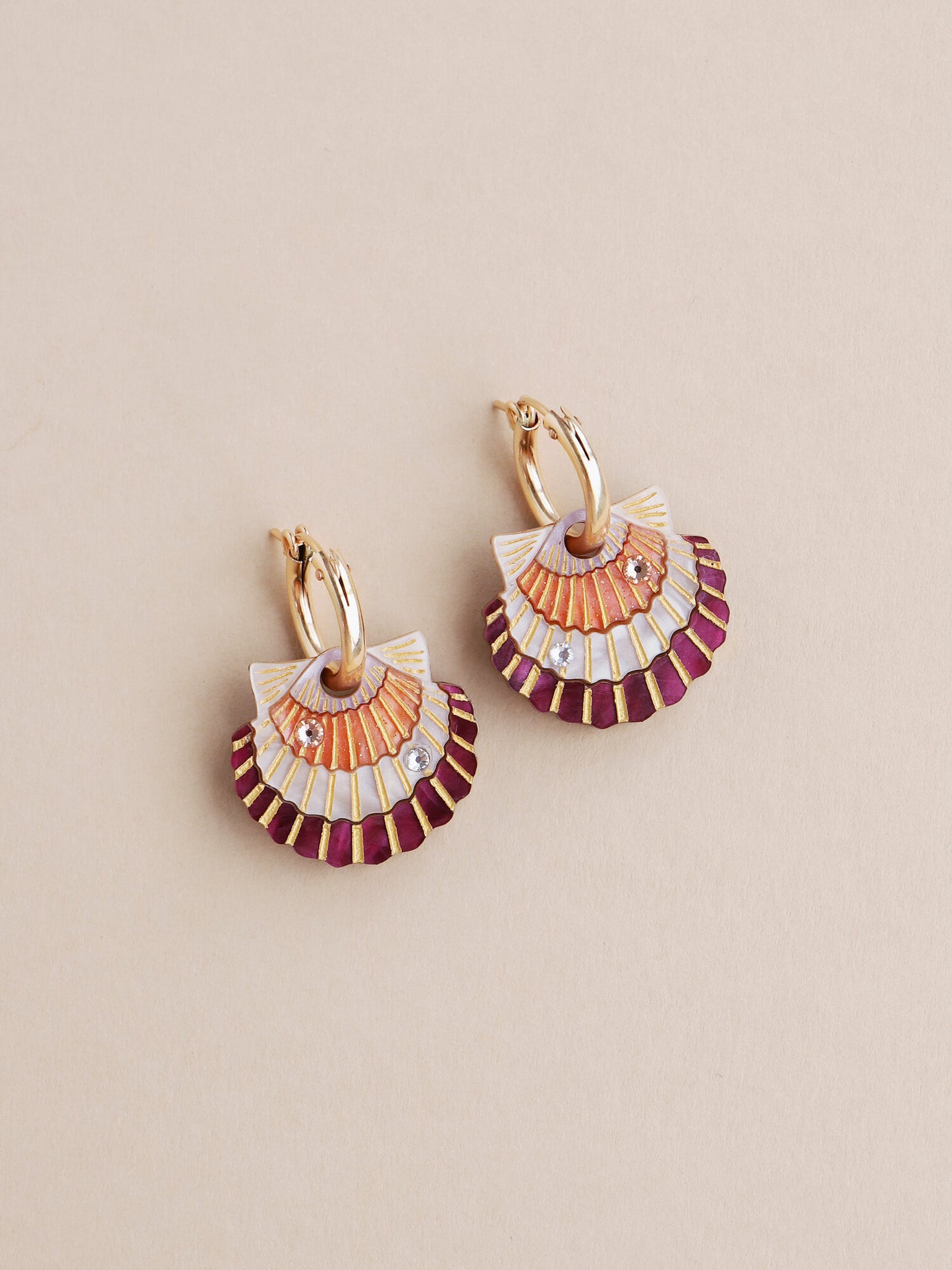 Scallop Shell Hoop Earrings