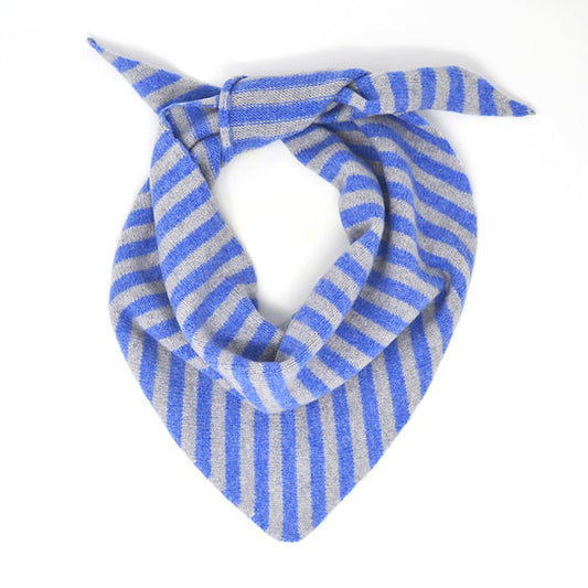 Sky Blue and Grey Lambswool Neckerchief