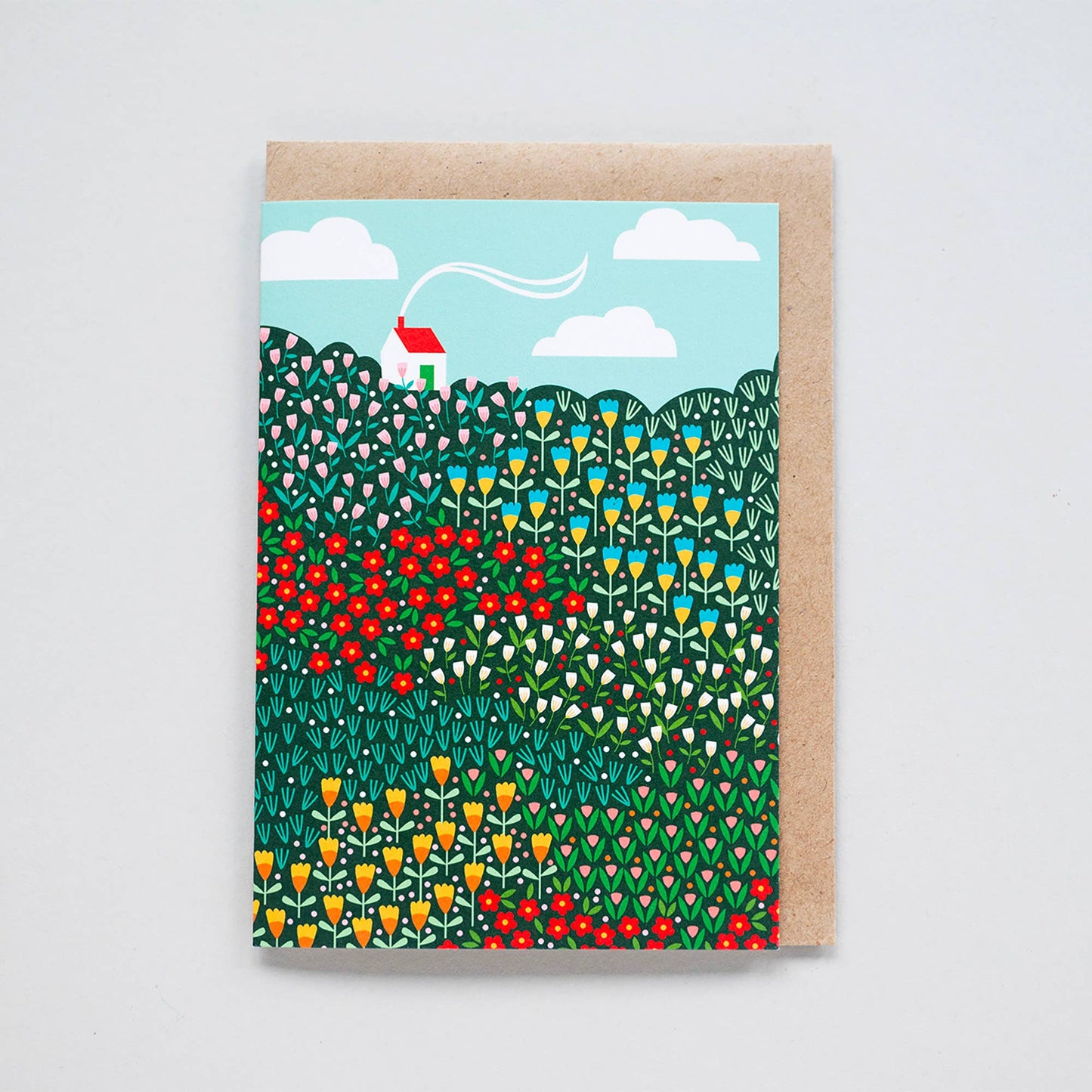 House on a Hill A6 Greetings Card
