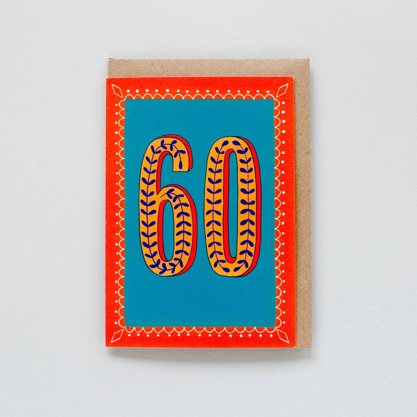 Happy 60th Birthday Greetings Card in Blue