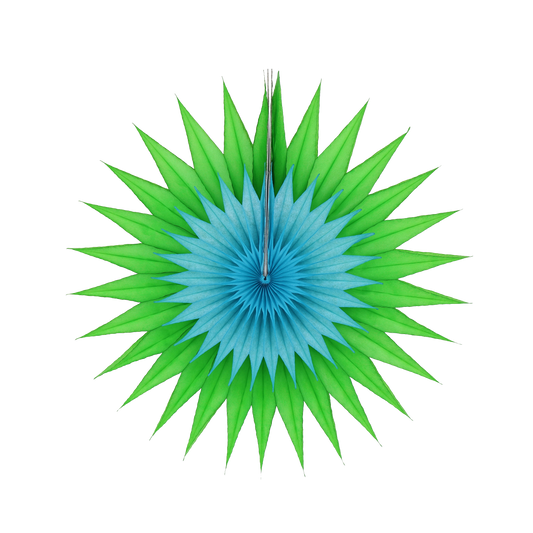 Green & Blue Pointed Duo Fan