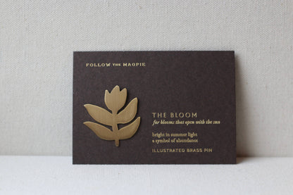 Solid Brass Brooch Pin - The Bloom (Tulip)