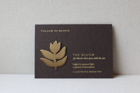 Solid Brass Brooch Pin - The Bloom (Tulip)