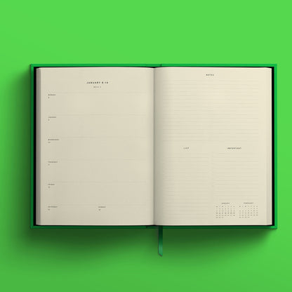 Blank Canvas 2024 Green A5 Diary