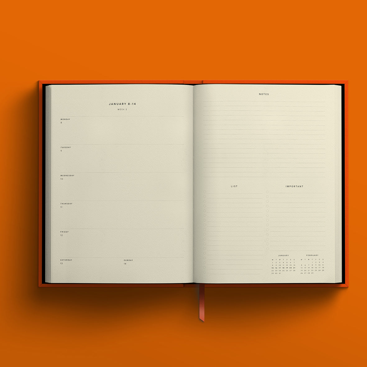 Blank Canvas 2024 Orange A5 Diary