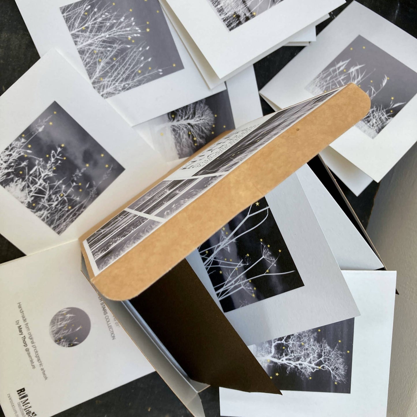 Winter Stars Collection - Box of 9 small note cards