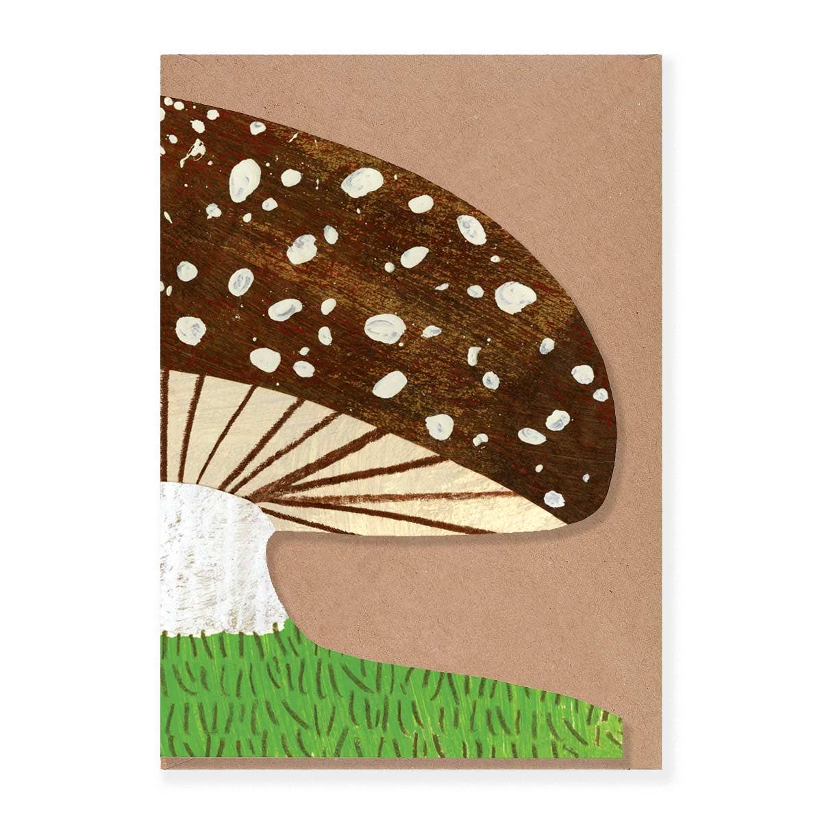 Brown Mushroom Shaped Greeting Card