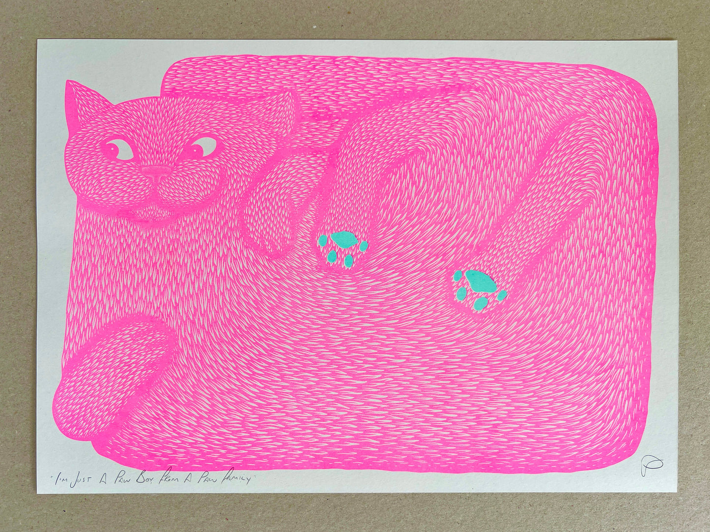 I’m Just A Paw Boy From A Paw Family Riso Print