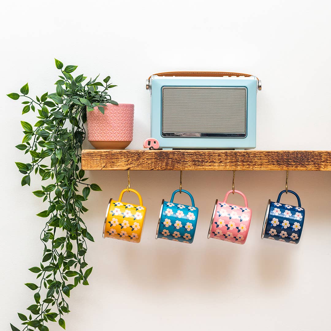 Enamel Retro Floral Mug