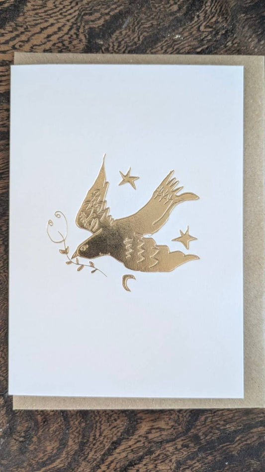 Dove Keepsake Card | Gold Embossed Art Card