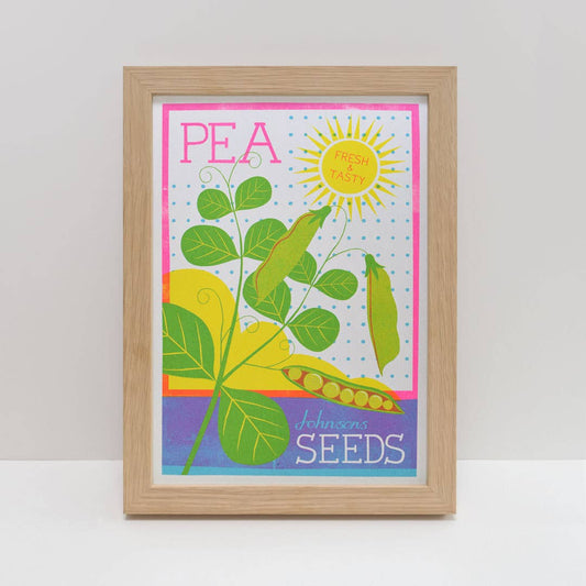 Pea Seeds - A4 Risograph Print