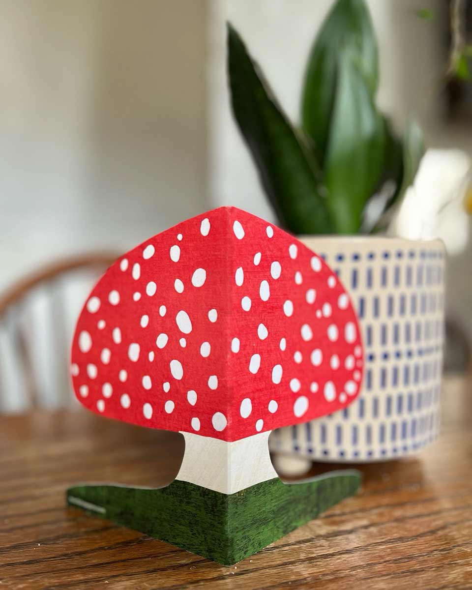 Red Mushroom Shaped Greeting Card
