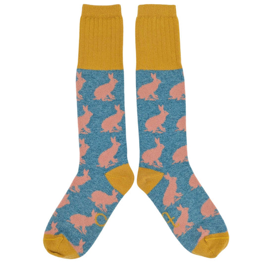 Women's Lambswool Boot / Long Socks : Rabbit - jade