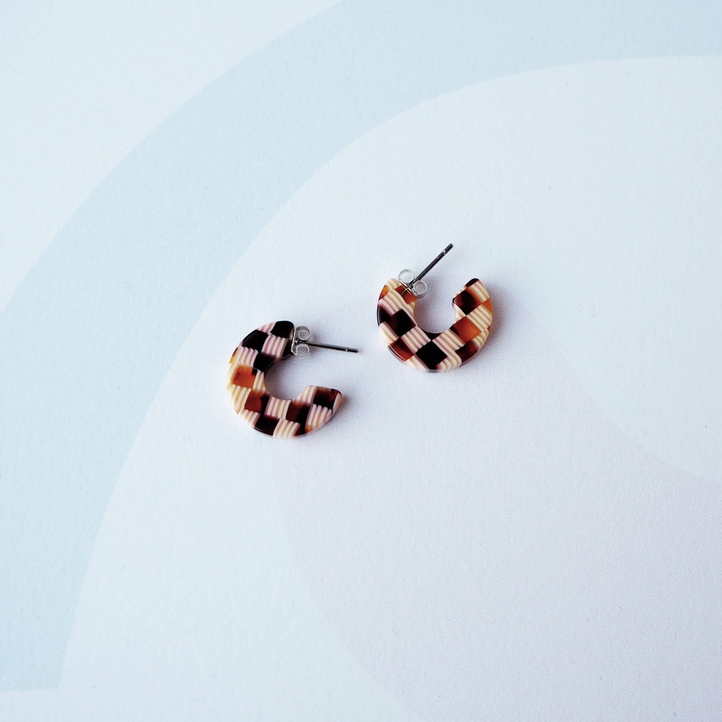 Honey Checker Super Mini Hoop Earrings