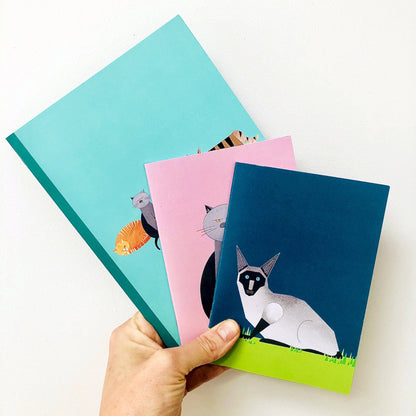 Cat Characters A5 Lined Eco Friendly Notebook