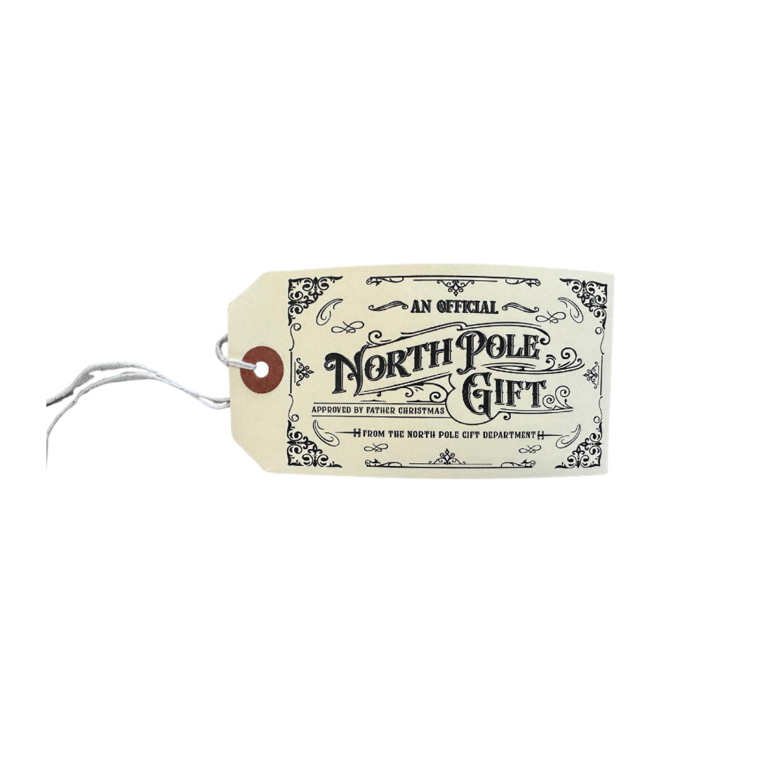 Official North Pole Letterpress Gift Tags - Pack of 5: Beige