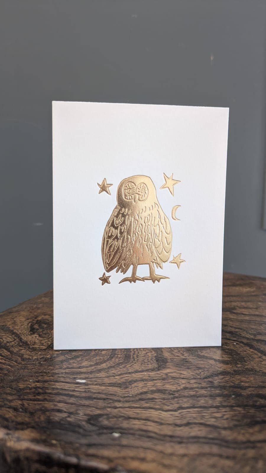 Owl Keepsake Card | Gold Embossed Art Card