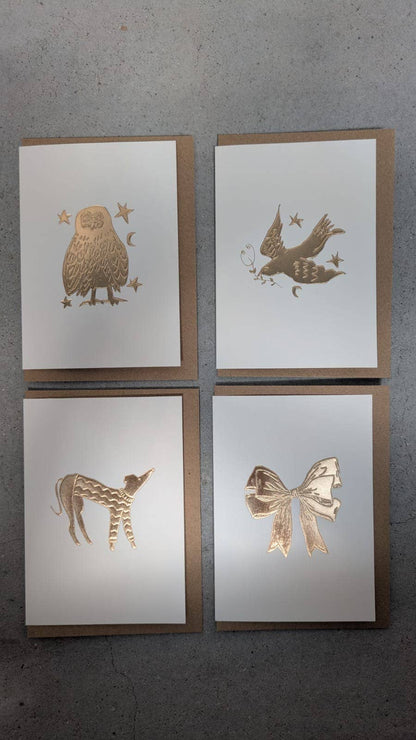 Owl Keepsake Card | Gold Embossed Art Card
