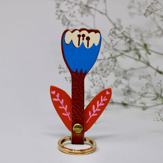 Tulip Key Fob: Burnt Orange