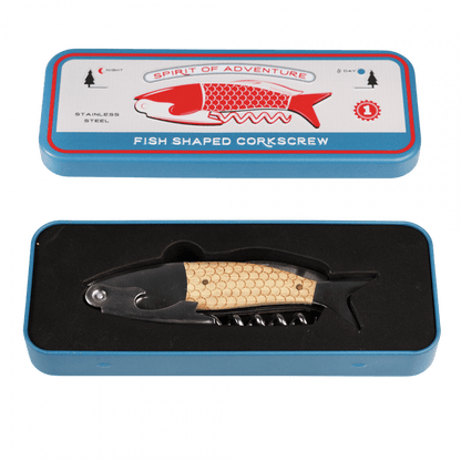 Spirit Of Adventure Fish Shaped Corkscrew In A Tin