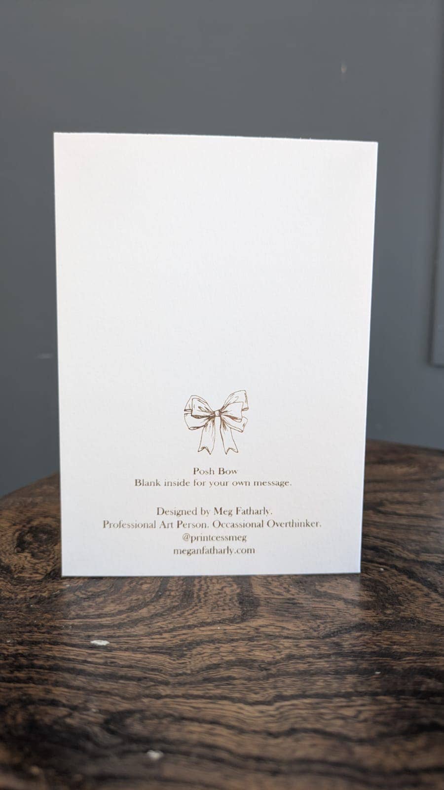 Bow Keepsake Card | Gold Embossed Art Card