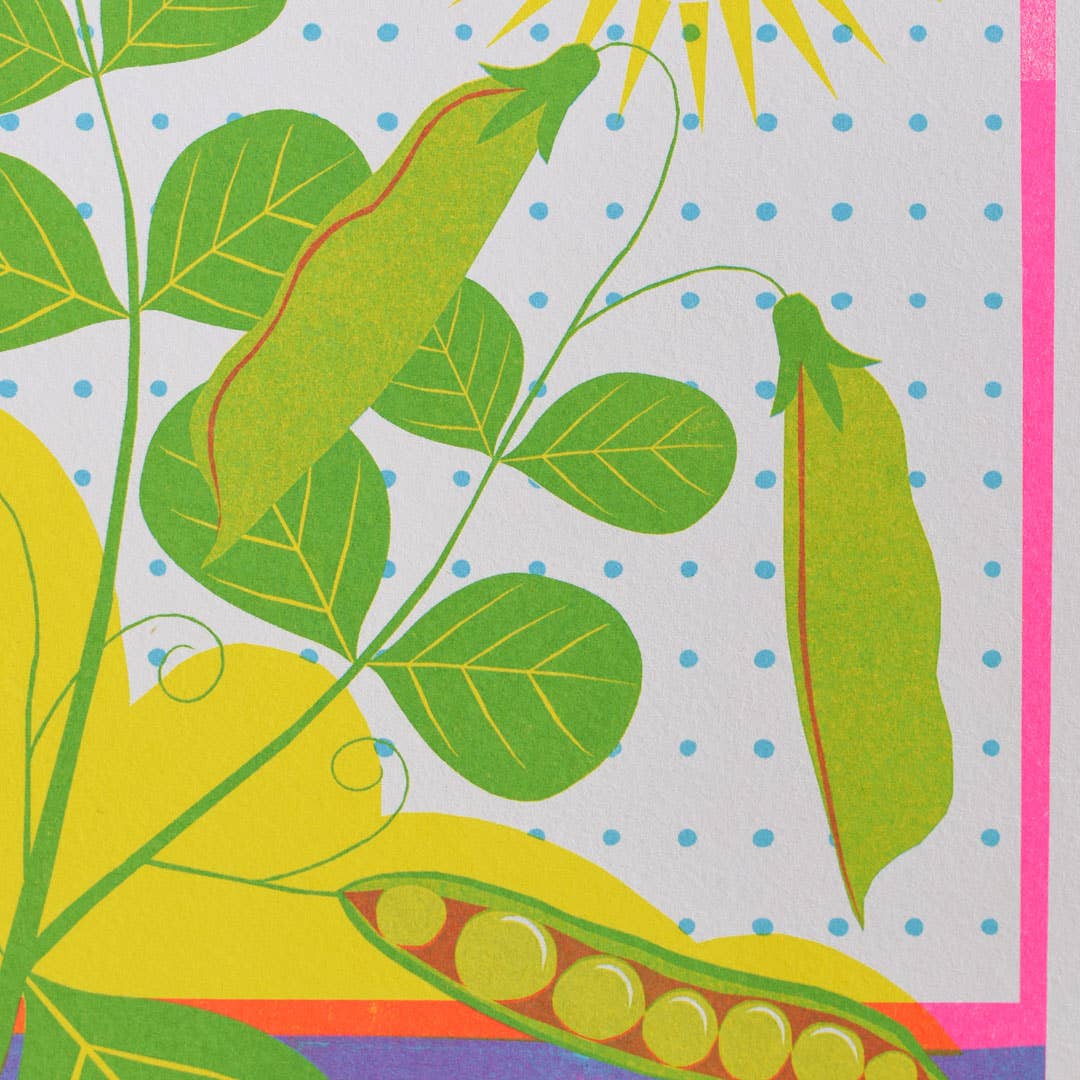 Pea Seeds - A4 Risograph Print