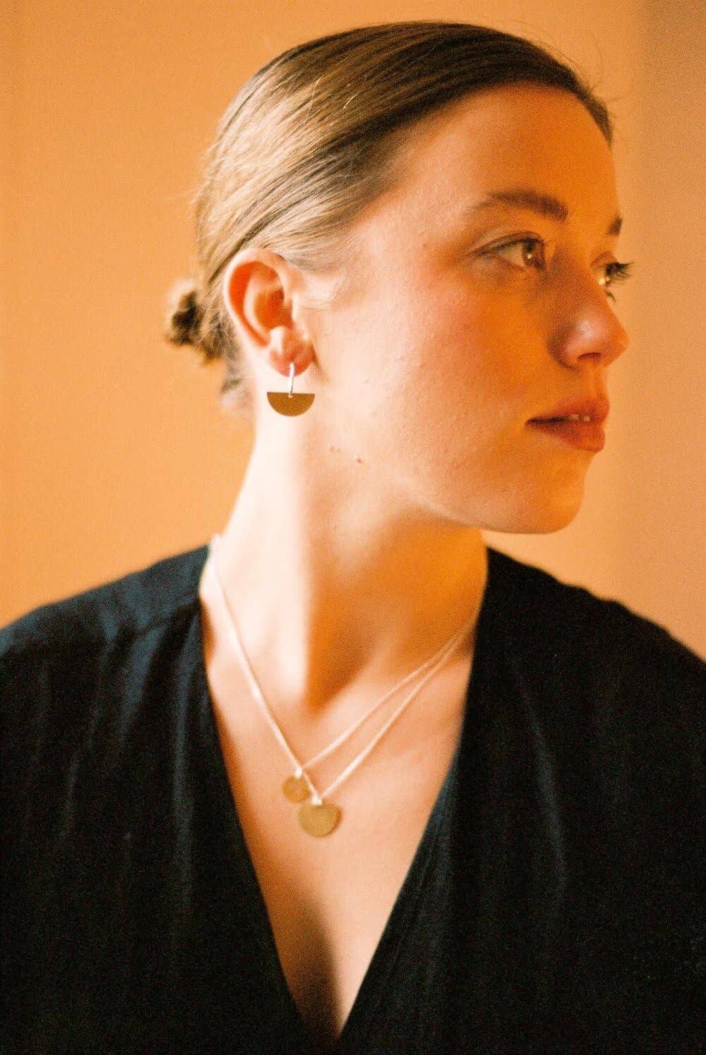 Luna Brass and Silver Earrings