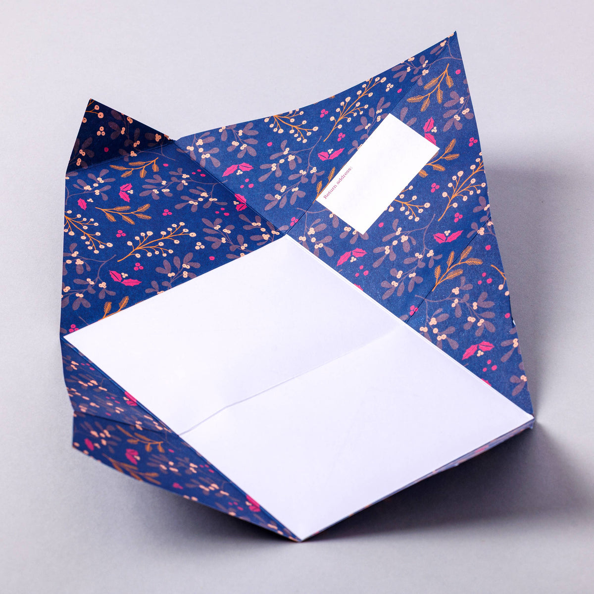 Winter Berries Pigeon, Folding Letter Set - Pack of 6 Letters