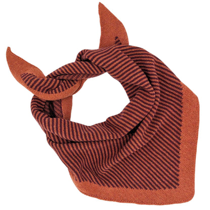 Orange/Plum Fine Stripe Lambswool Triangle Scarf