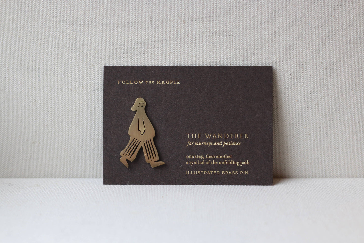 Solid Brass Brooch Pin - The Wanderer (Walker)