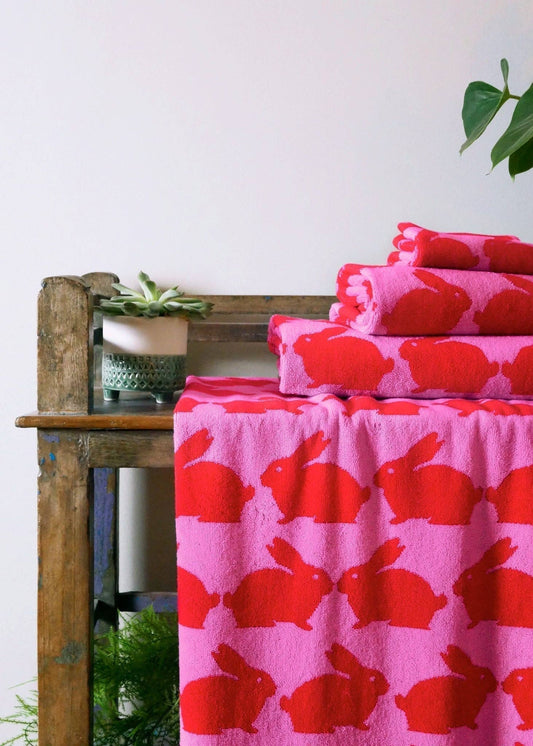 Kissing Rabbits Organic Cotton Face Cloth
