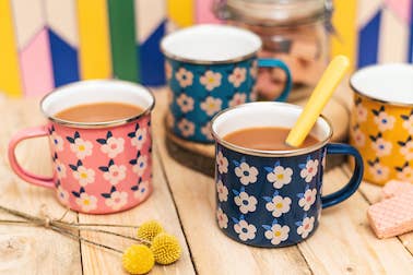 Enamel Retro Floral Mug