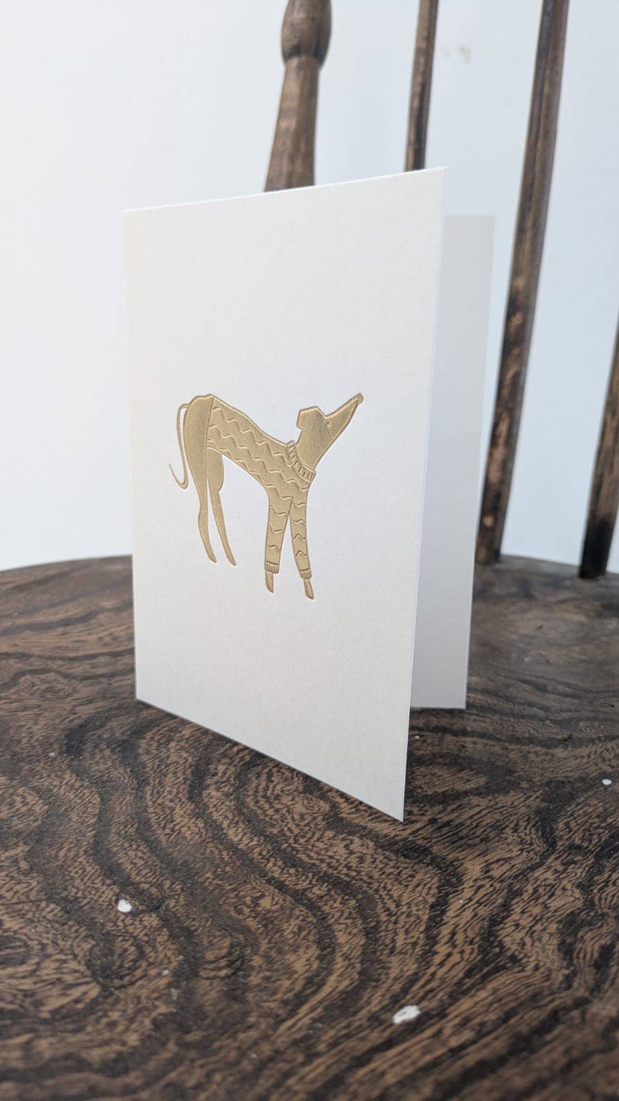Dog in a Jumper Keepsake Card | Gold Embossed Art Card