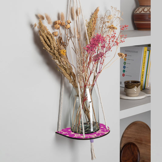 Hanging Plant Shelf - Cosmos - Fuchsia