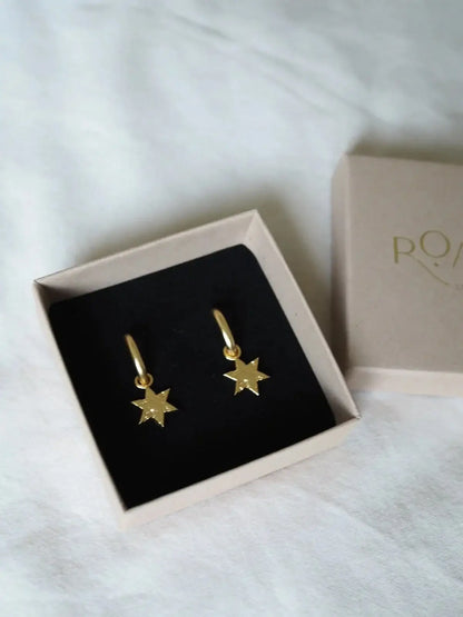 Fallen Star Gold Charm Earrings